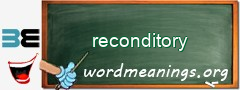 WordMeaning blackboard for reconditory